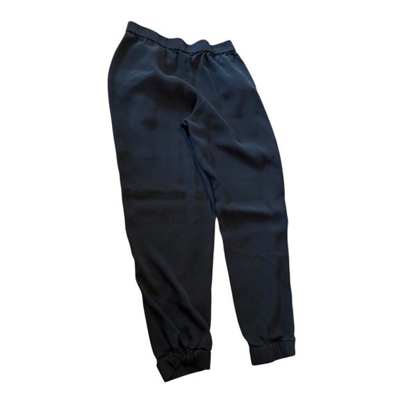 H&M Navy Blue Silk Blend Joggers Size 8 Dress Pants 27" Inseam - Picture 1 of 4
